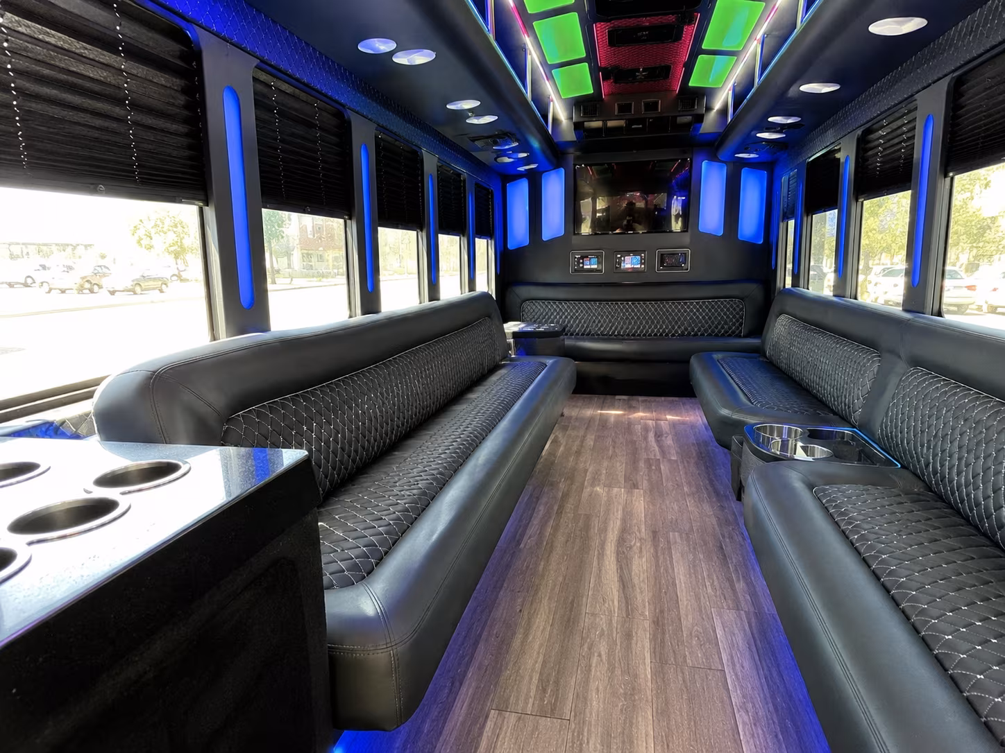 north miami 15 passenger party bus inside