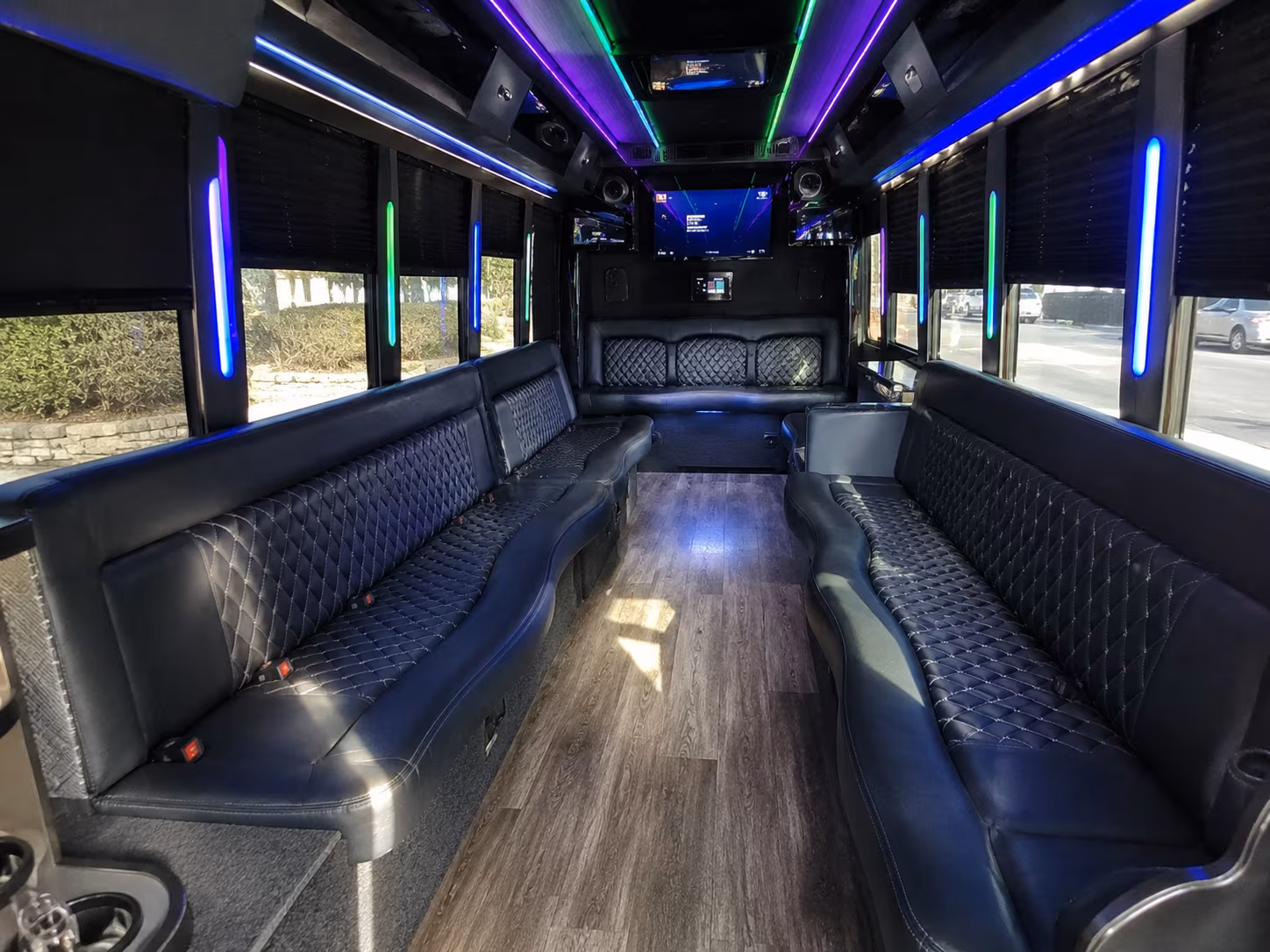 north miami 15 passenger party bus interior