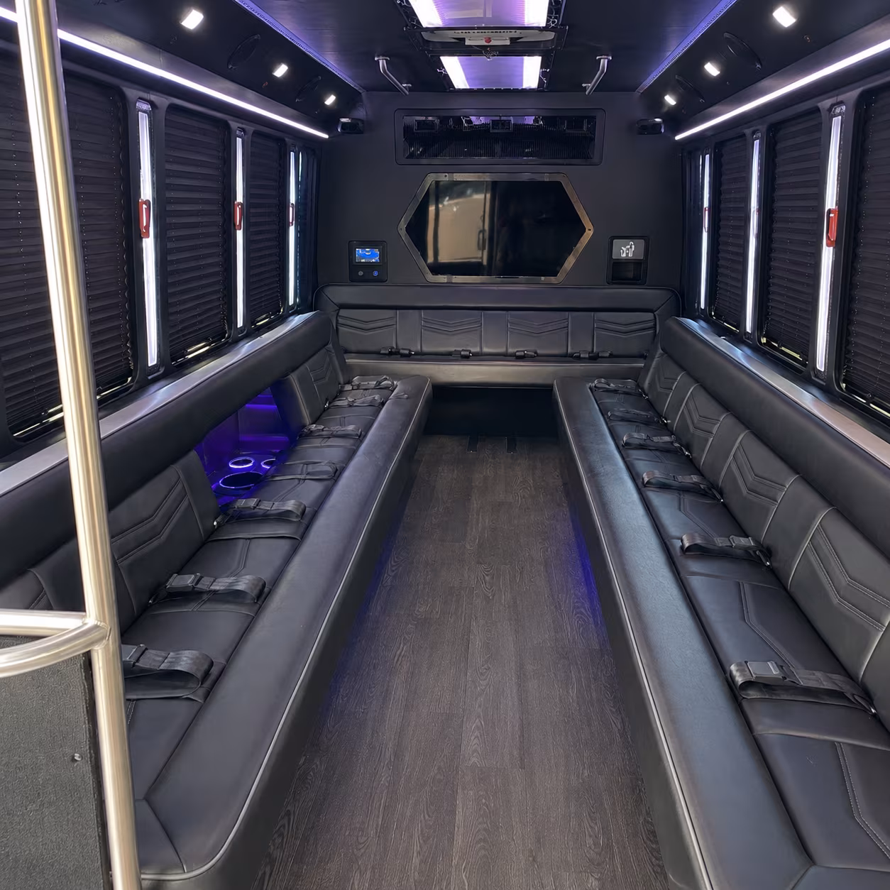 north miami 18 passenger party bus interior