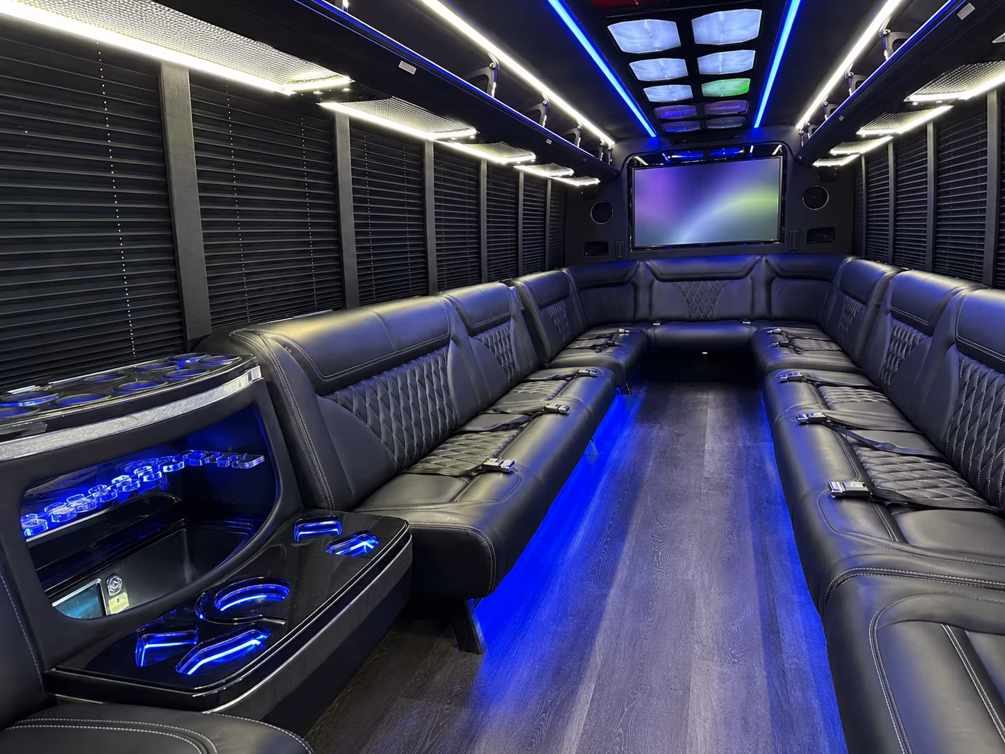 north miami 20 passenger party bus inside