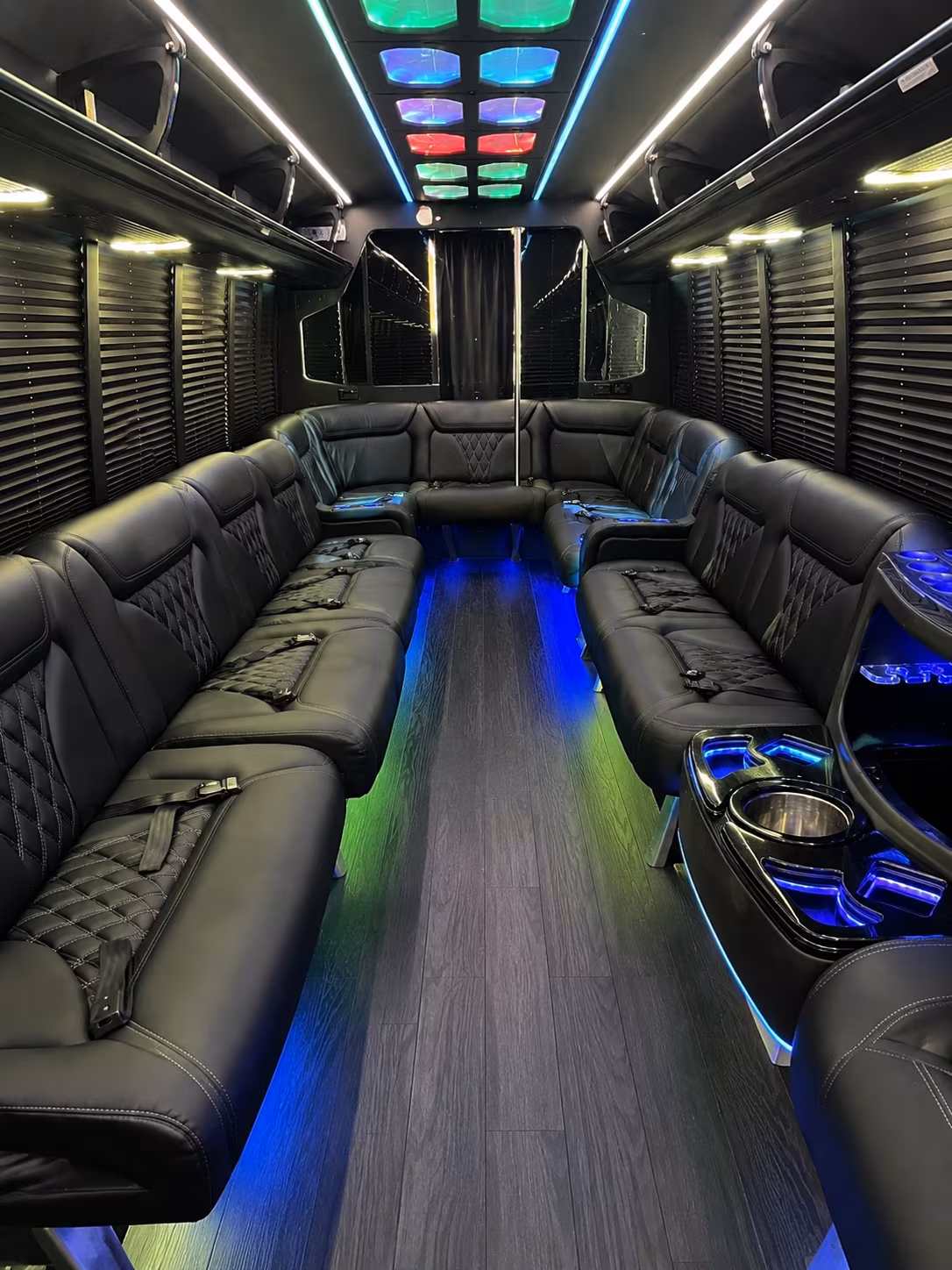 north miami 20 passenger party bus interior