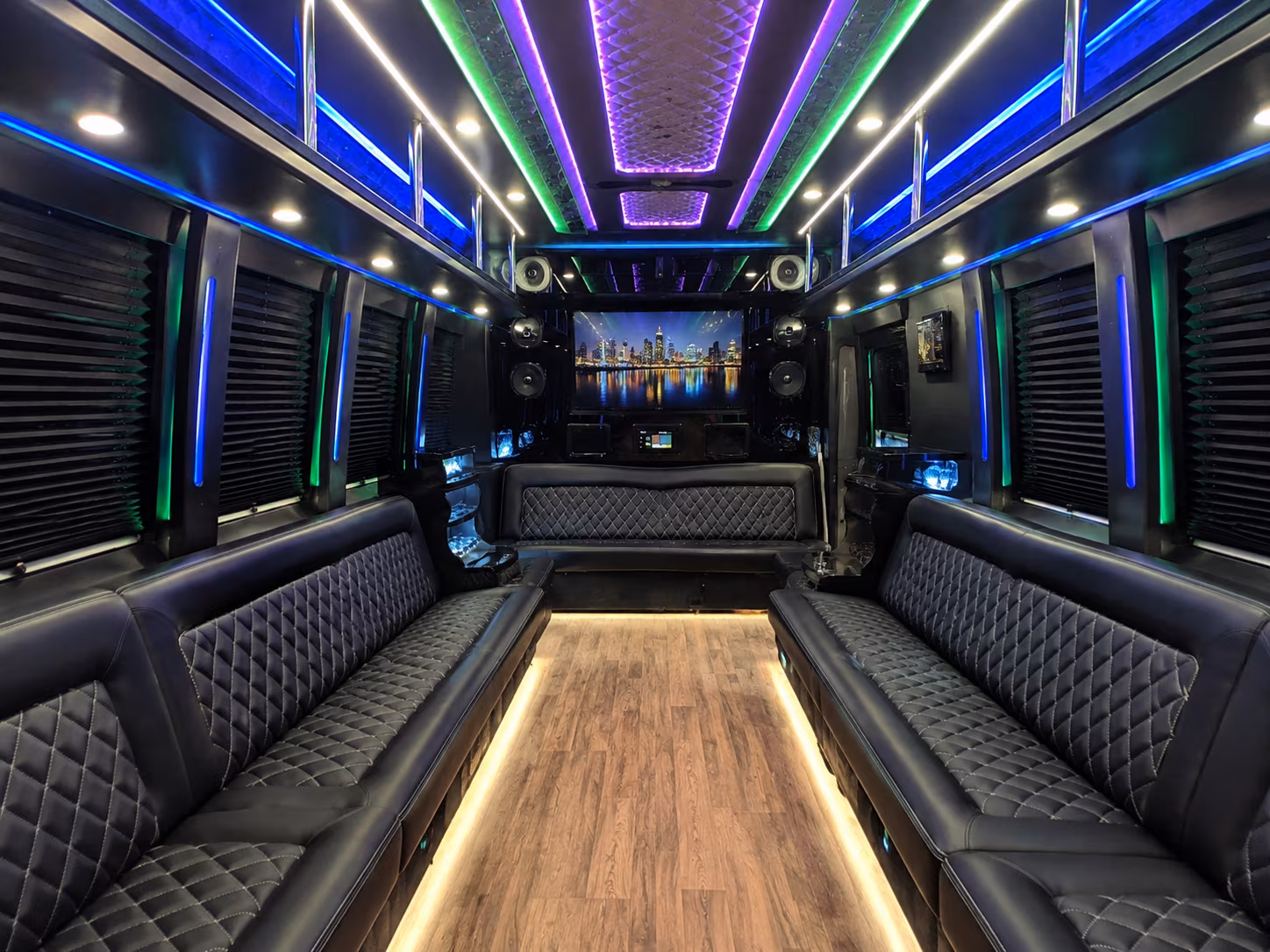 north miami 25 passenger party bus interior