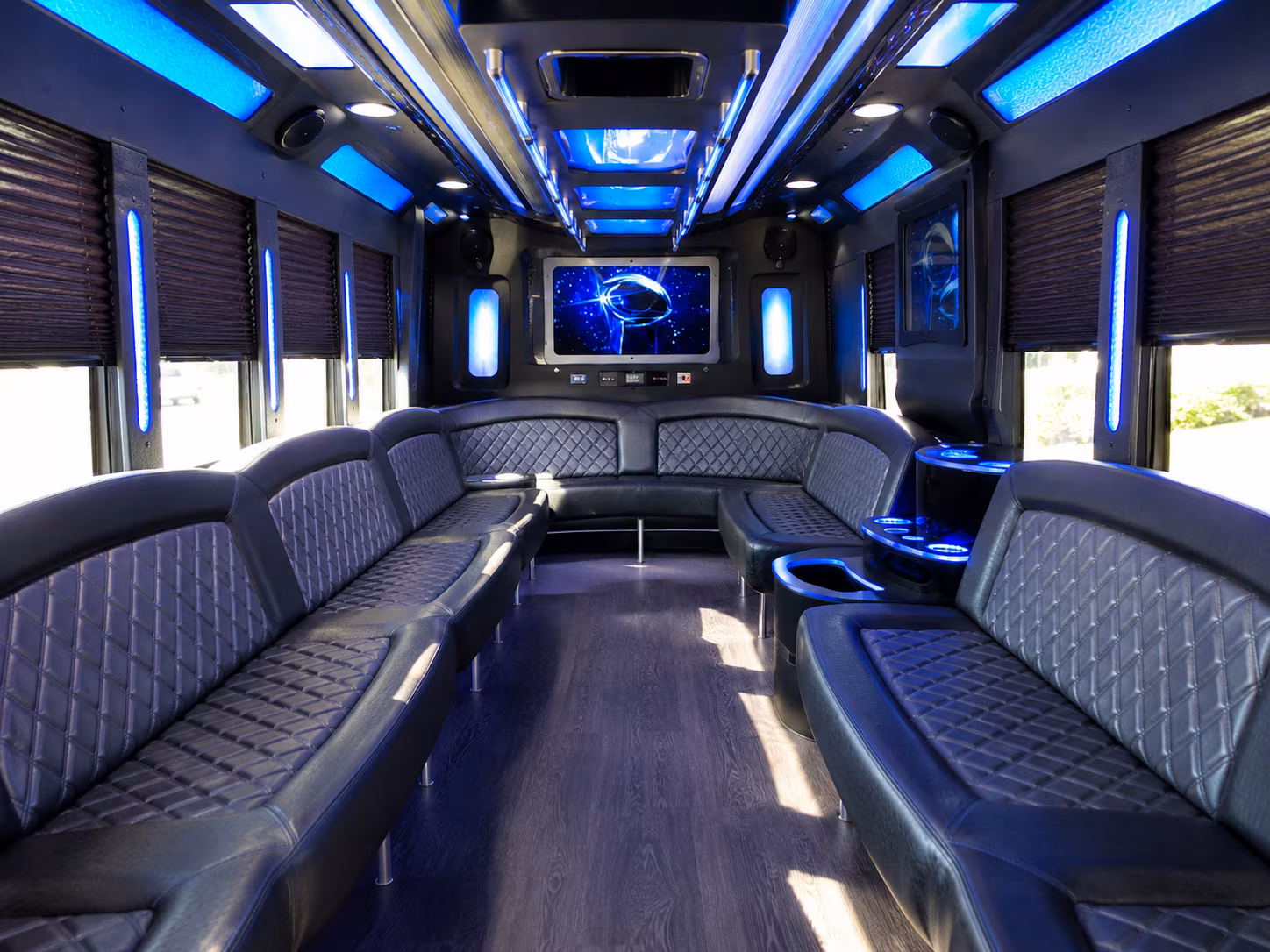 north miami 28 passenger party bus inside