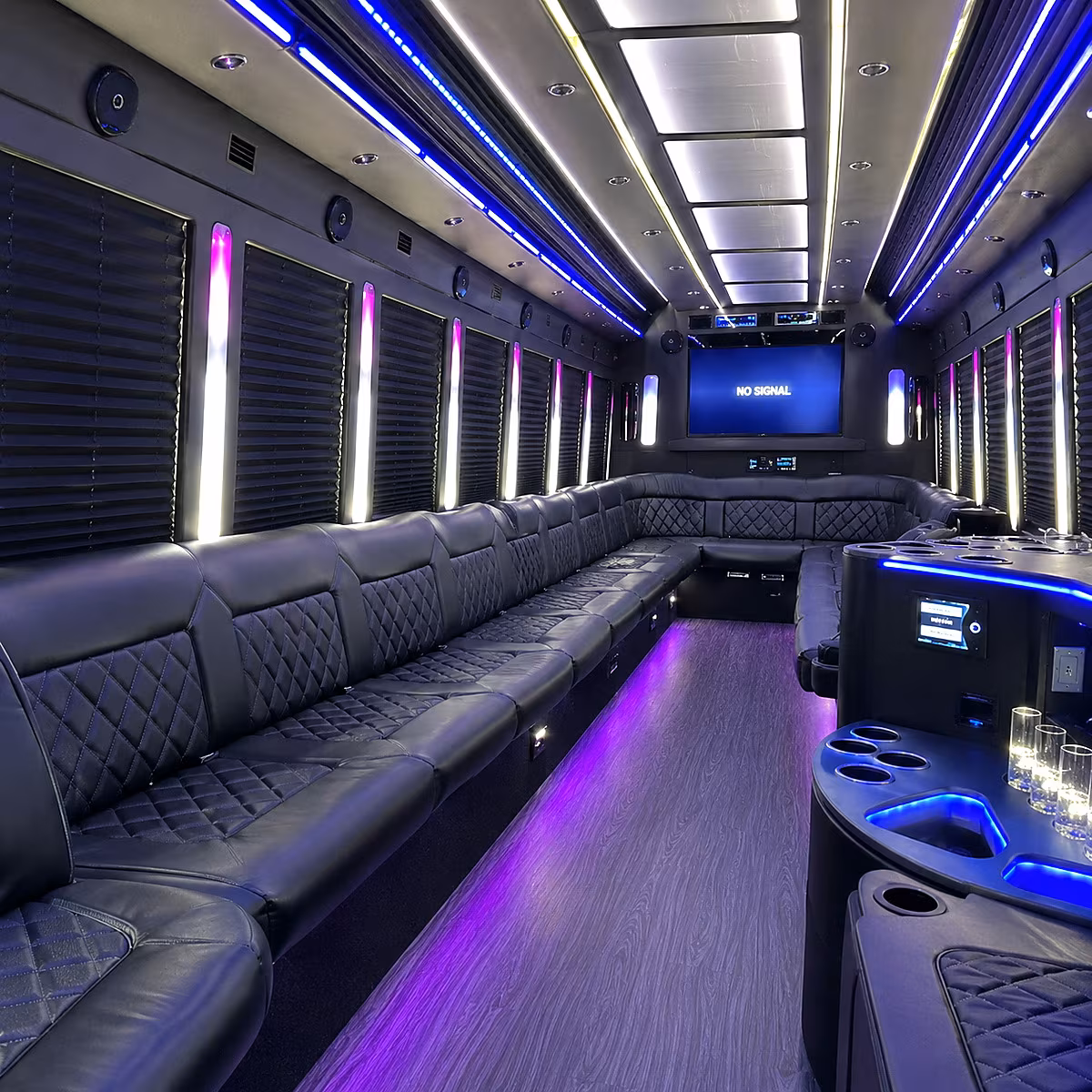 north miami 30 passenger party bus inside