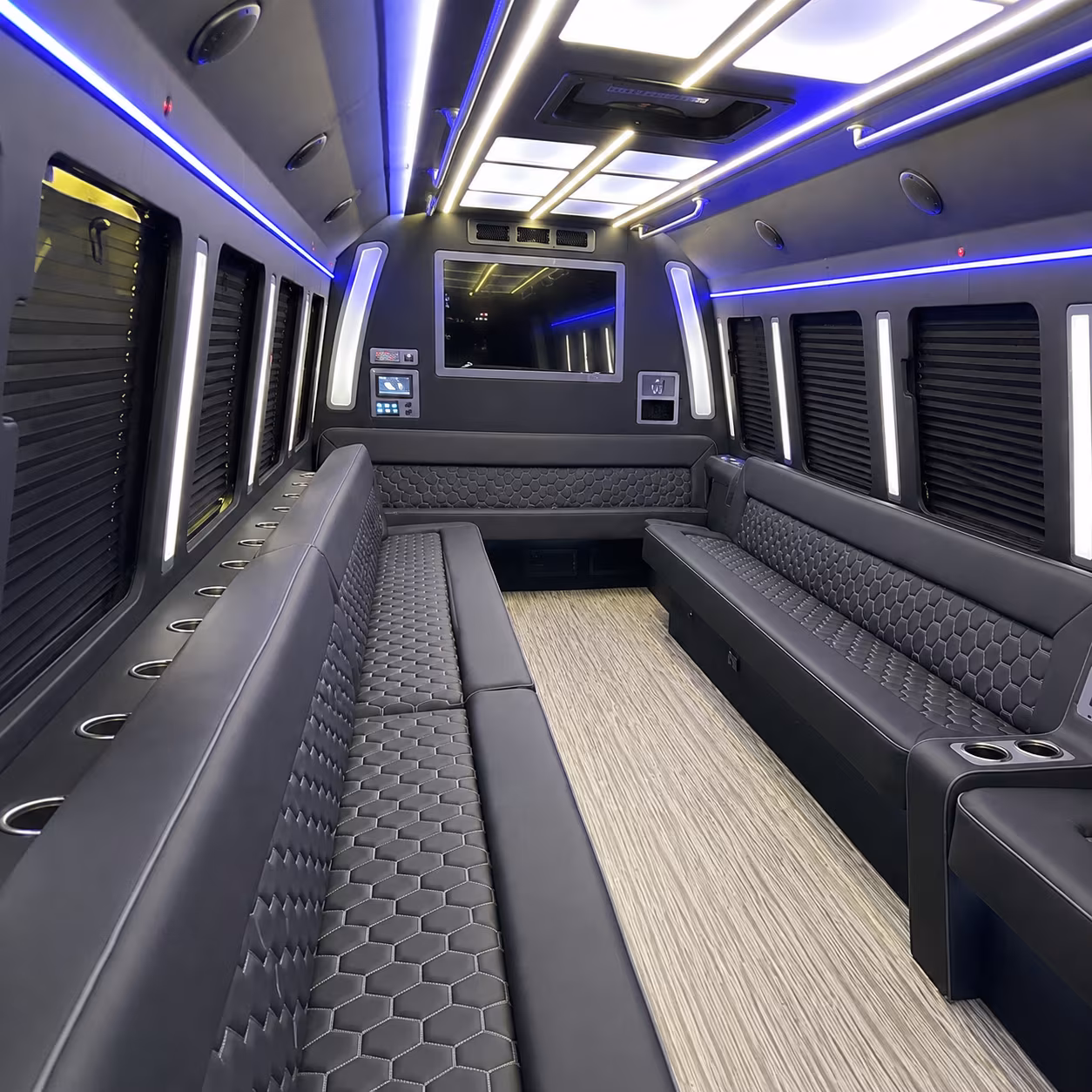 north miami 40 passenger party bus inside