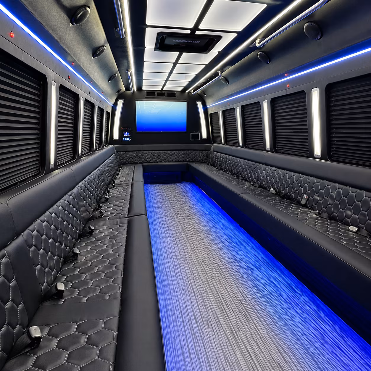 north miami 50 passenger party bus inside