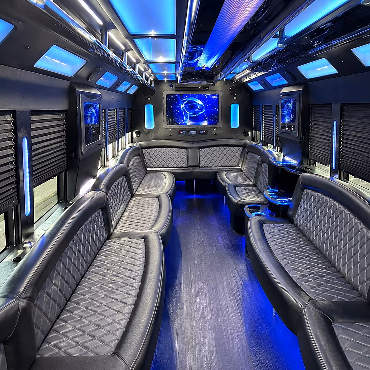 north miami 50 passenger party bus interior